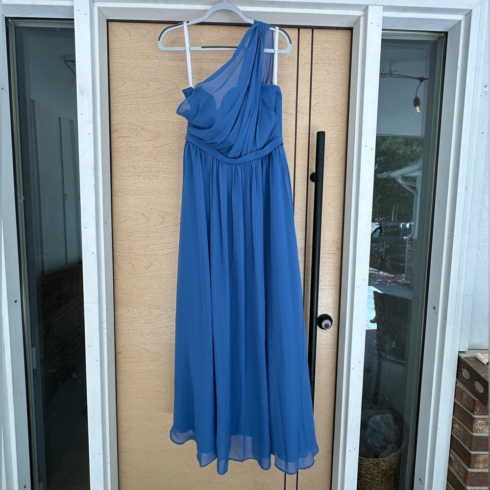 Brideside bridesmaid dress gown blue EUC